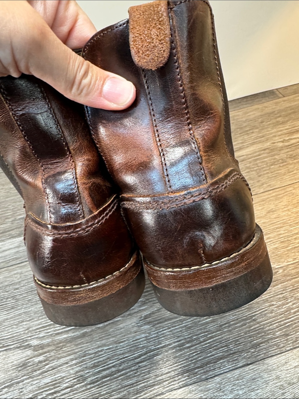 Men's Brown Leather Chelsea Boots Sz 9 (h42) - Picture 6 of 10